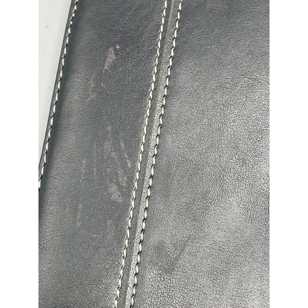 leather portfolio case notepad black 9x12